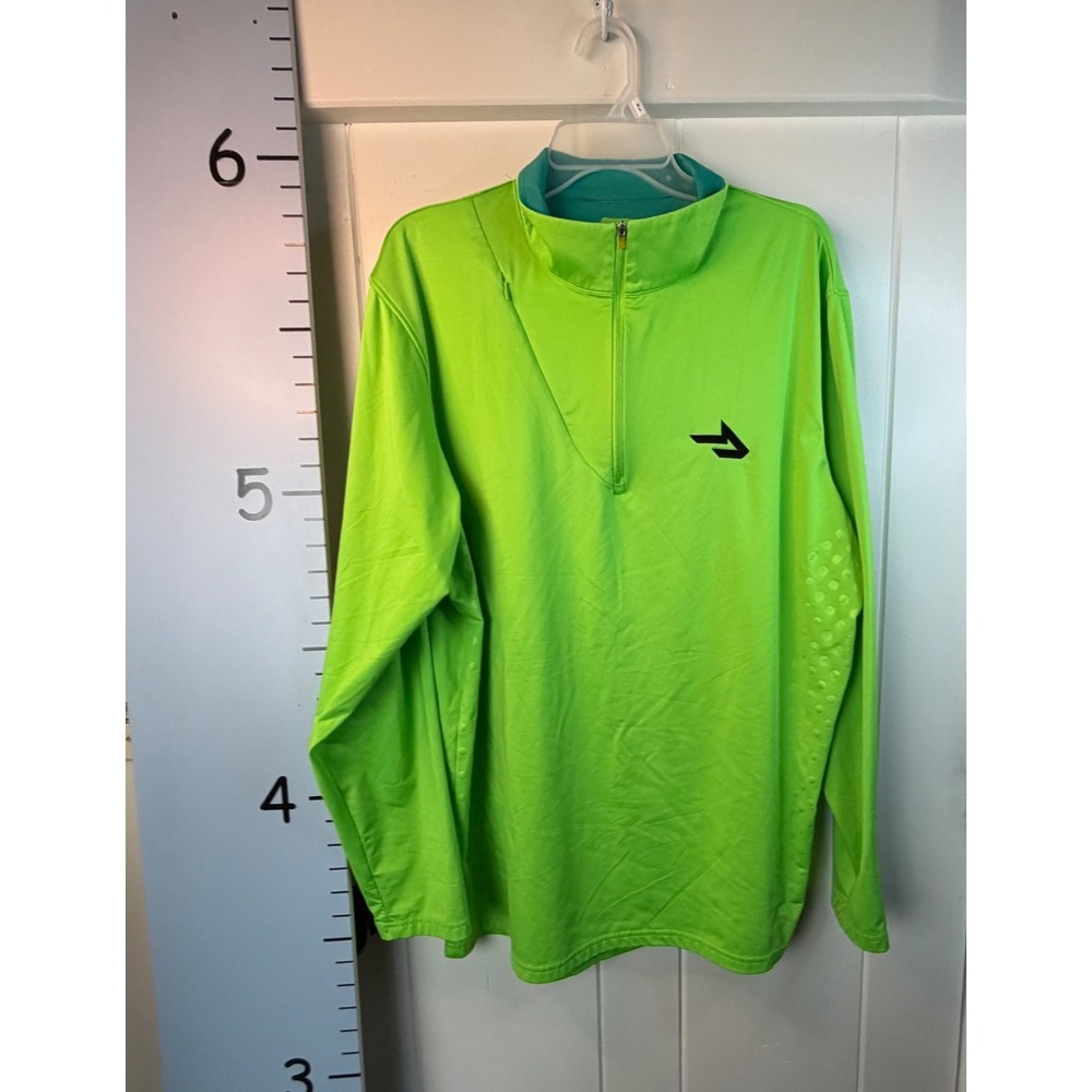 Slazenger Men's Quarter-Zip‎ Golf Pullover Neon Green Top XL